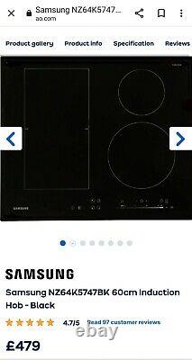 Samsung NZ64K5747BK/EU Induction Hob With Flex Zone
