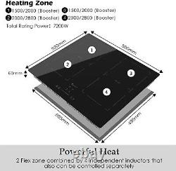Singlehomie 60cm Induction Hob Built in 4 Ring Electric Hob Cooktop Flex Zone