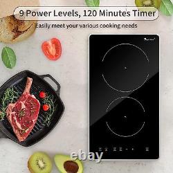 Singlehomie Ceramic Hob 2 Ring, Built-in Electric Hobs Hot Plate Touch Control