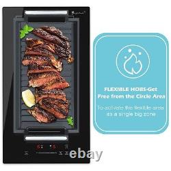 Singlehomie Plug in Induction Hob Double Electric Cooktop Built-in Flex Zone BBQ