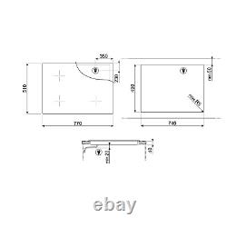 Smeg 77cm 4 Zone Ceramic Hob SE484EMTD