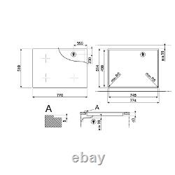 Smeg 77cm 4 Zone Ceramic Hob SE484EMTD