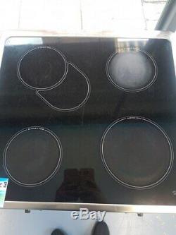 Stainless steel hotpoint 60cm double oven ceramic hob electric cooker ew84x