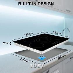 Thermomate 2/4/5 Zones Ceramic Hob in Black, Built-in Worktop & Touch Controls