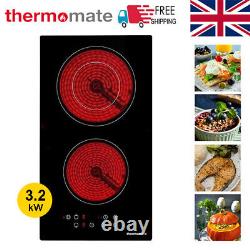 Thermomate 30cm Electric Ceramic Hob Double Zone Built-in Electric Cooktop Touch