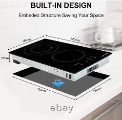 Thermomate 30cm Electric Ceramic Hob Double Zone Built-in Electric Cooktop Touch