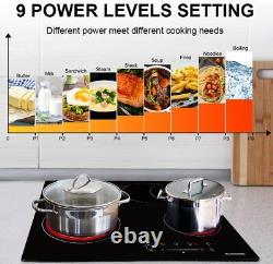 Thermomate 60cm 4 Zone Ceramic Hob Built-in Electric Cooktop Cooker Touch 6700W