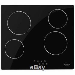 Touch Control Boost Ceramic Hob 4 Cooking Zones 9 Power Levels Cooker Black