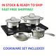 Tramontina 8-piece Double Hob Induction Cooking System Cooktop Fast Free Ship