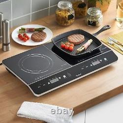 VonShef Induction Hob Double Portable Electric Twin Digital Hot Plate Ceramic