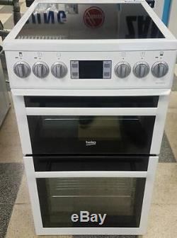 Wd1508 white beko 50cm double oven ceramic hob electric cooker -bdvc5xntw