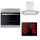 Whirlpool 60cm Built-in Oven, Cookology Ceramic Hob & Curved Glass Hood Pack