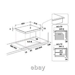 Whirlpool SMP658C/BT/IXL 65cm Flexi-Zone Induction Hob, Slider Controls, Timers