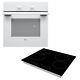 White Amica 60cm Single Electric Fan Oven & Cookology Ceramic Touch Hob Pack