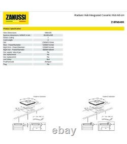 Zanussi 60cm Electric Ceramic Hob Black (ZHRN640K)