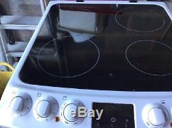 Zanussi Electric Cooker White 55cm wide Double Oven and Ceramic Hob. ZCV48300W