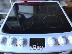 Zanussi Electric Cooker White 55cm wide Double Oven and Ceramic Hob. ZCV48300W