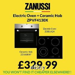 Zanussi Zpvf 4130X Electric Fan Oven and Ceramic Hob Stainless Steel